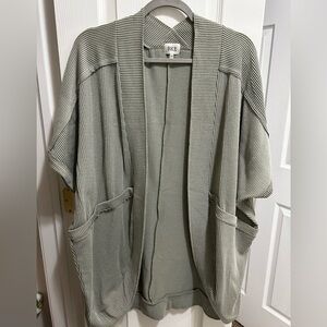 Ribbed Open Front Cardigan